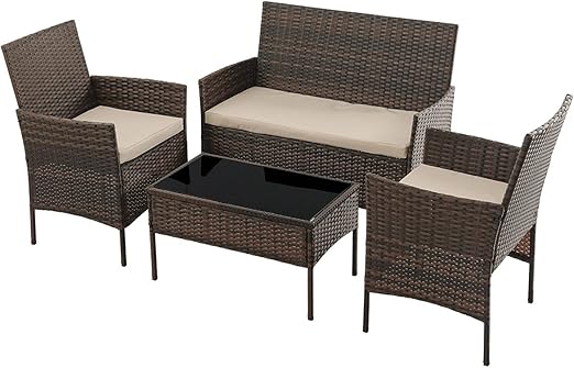 Amazon Co Jp ぼん家具 人工ラタン ガーデンファニチャー エクステリア ソファ セット アジアン リゾート テラス ブラウン Diy 工具 ガーデン