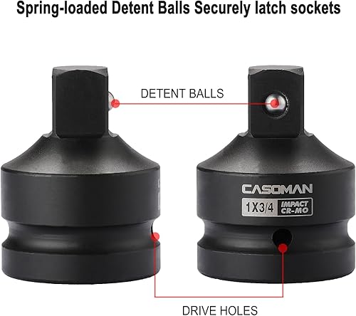 Miniatura 5 de CASOMAN Juego de adaptador de impacto y reductor de 6 piezas, adaptador convertidor de zócalo, juego de adaptador convertidor reductor, 14" 38" 12"