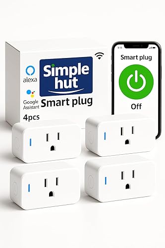 Enchufe inteligente compacto, funciona con Alexa y Google Assistant, aplicación Smart Life y control de voz, monitoreo de energía con temporizador y