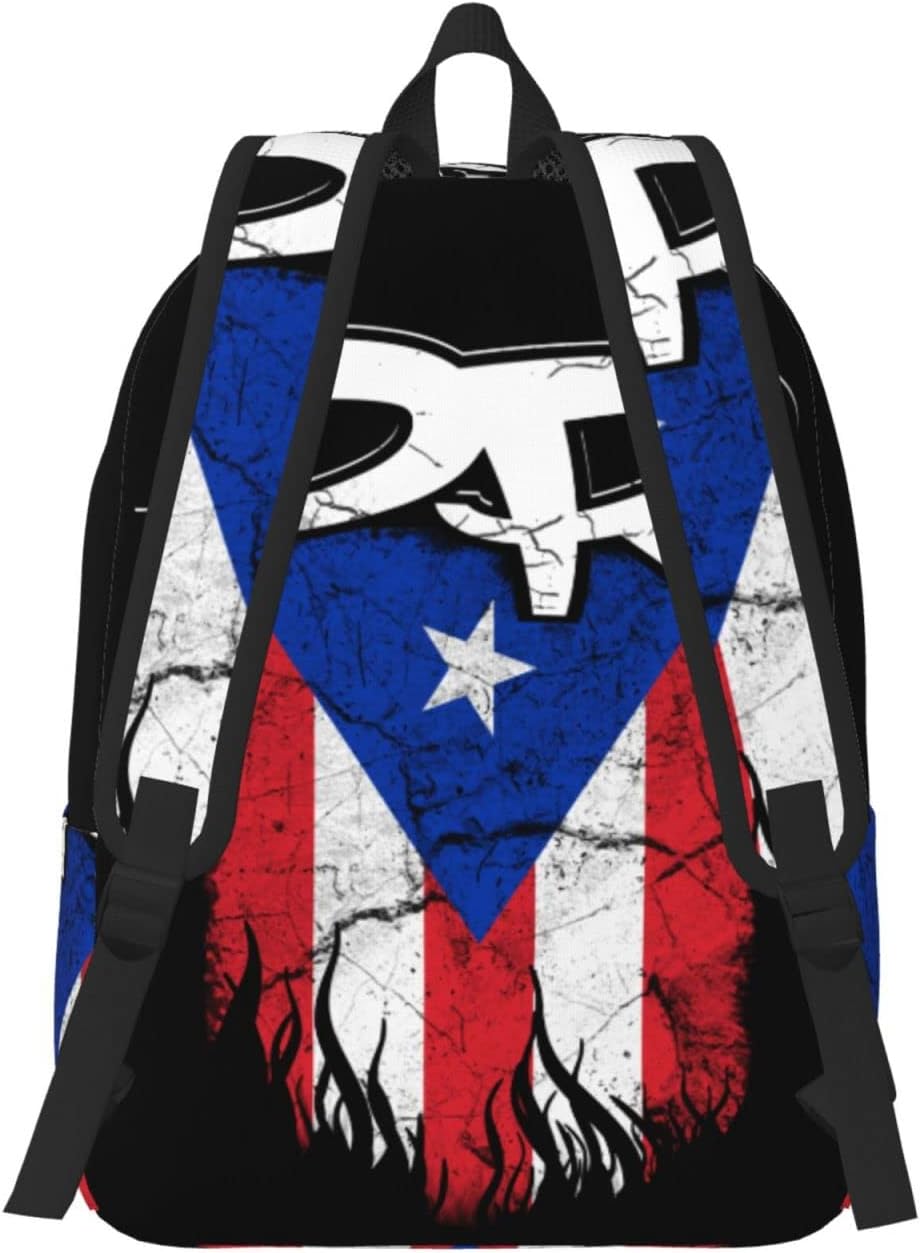 Puerto Rico Pr Flag Backpack with Adjustable Straps, Suitable for Travel Picnics Activities - Image 3