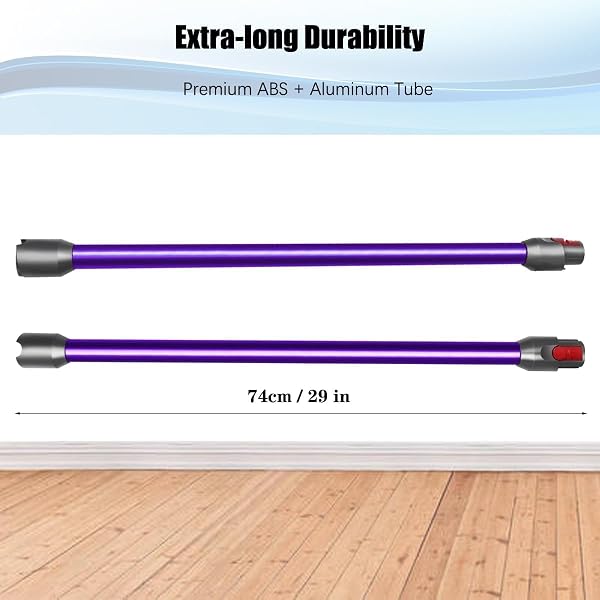 Tube Extension pour Dyson V12 Detect Slim / V10 Digital Slim, Tube Rallonge 74cm avec Connexion Rapide, Tige Rigide Aspirateur Accessoire Compatible Dyson Slim Série-Violet - 5