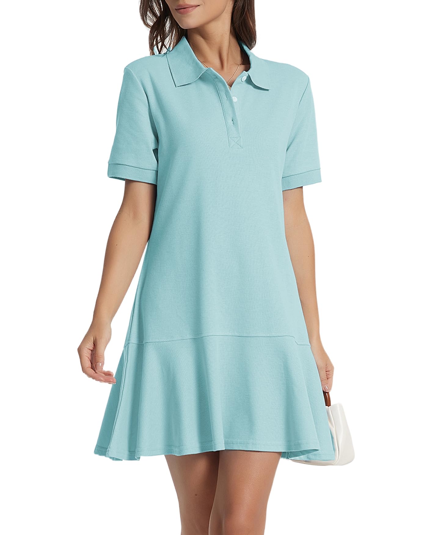 Polo Dress for Women Ruffle Hem Golf Tennis Summer Casual Mini Dresses