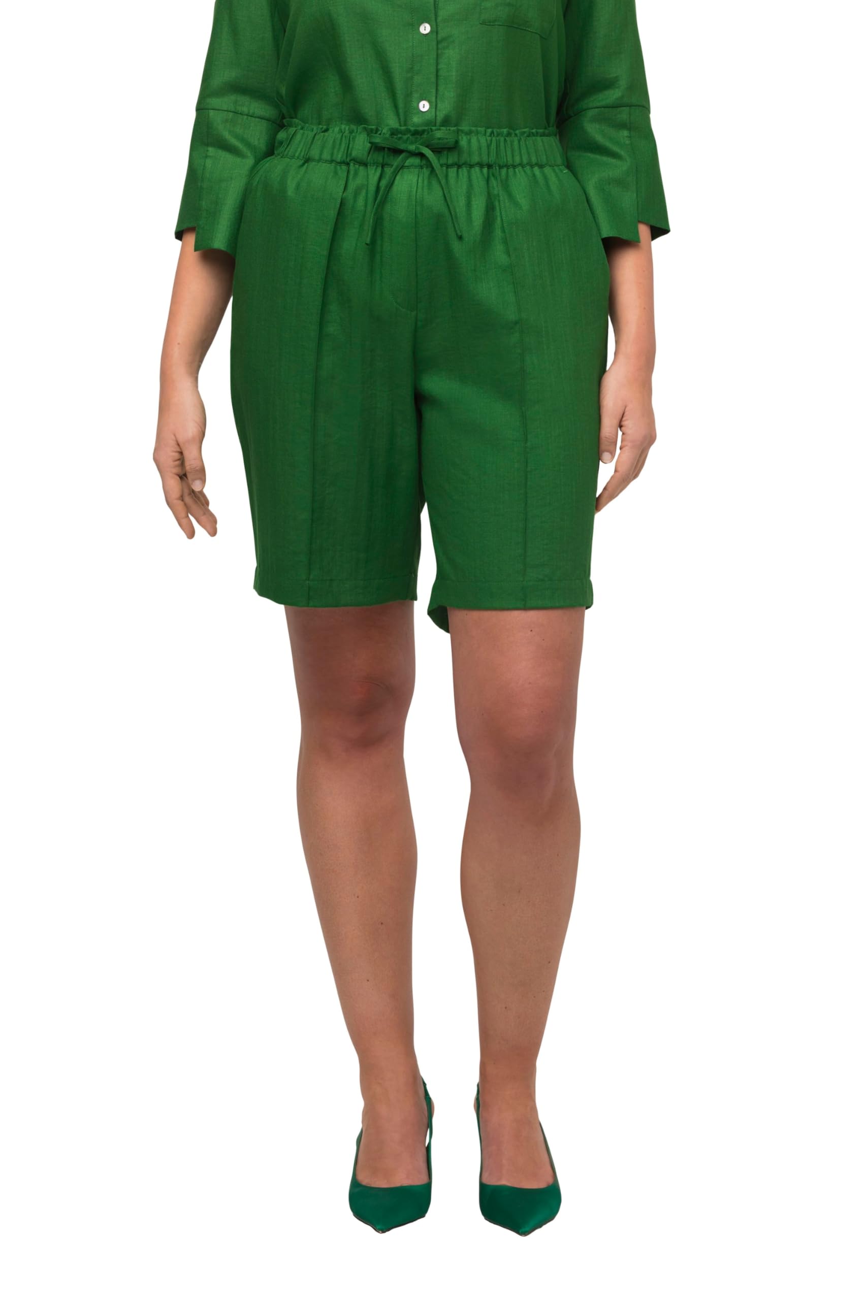Ulla Popken Damen große Größen Übergrößen Plus Size Shorts, weites Bein, Biesen, Elastikbund 817855
