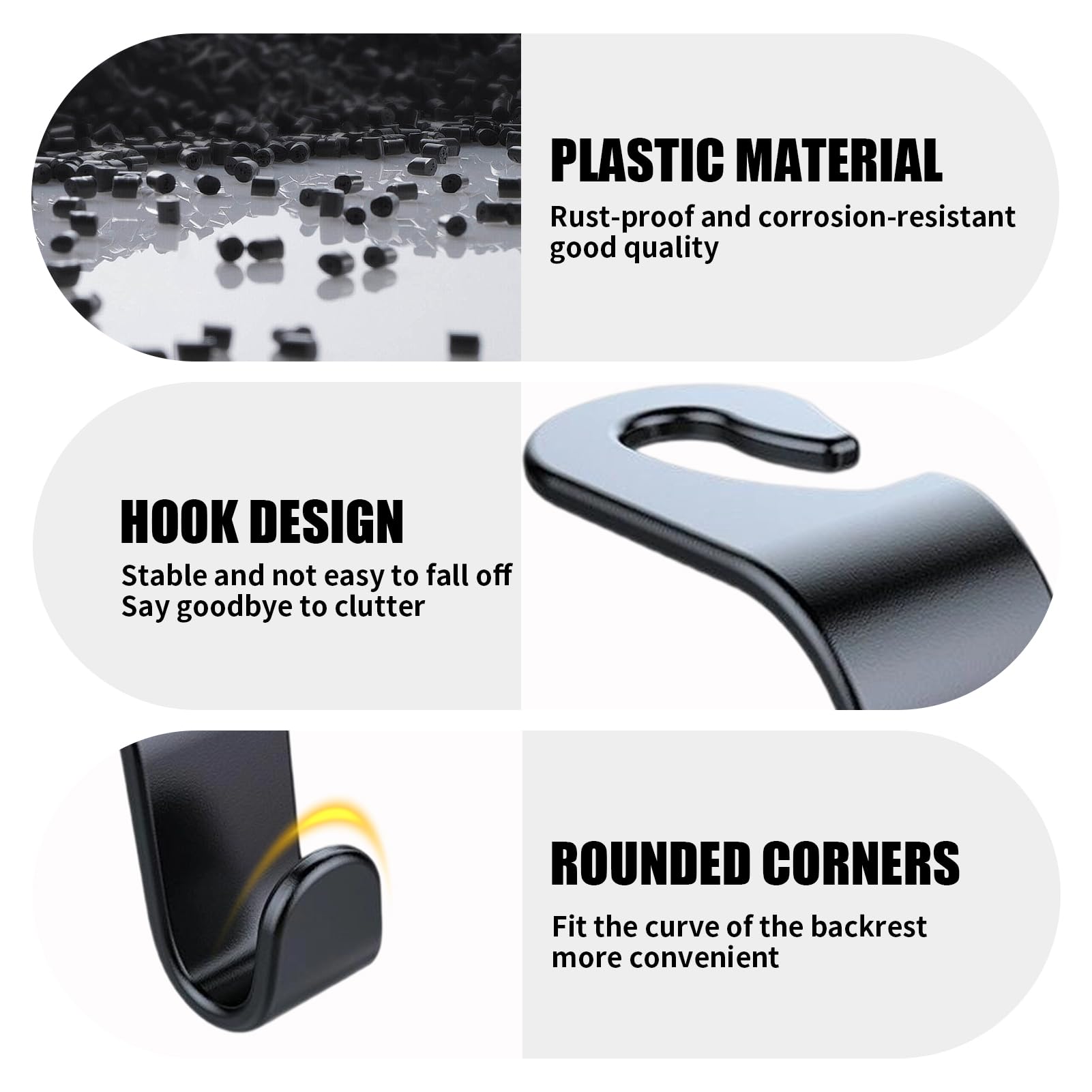2 Ganci Universali In Pelle Per Sedili Auto Con Poggiatesta - Supporto Multiuso Per Borse, Vestiti E Ombrelli - Capacità Di Carico 25kg - Organizer Interno Auto