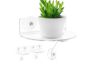 2 Pack Semicircular Window Plant Shelves with Load-Bearing Brackets (Suction Cup)