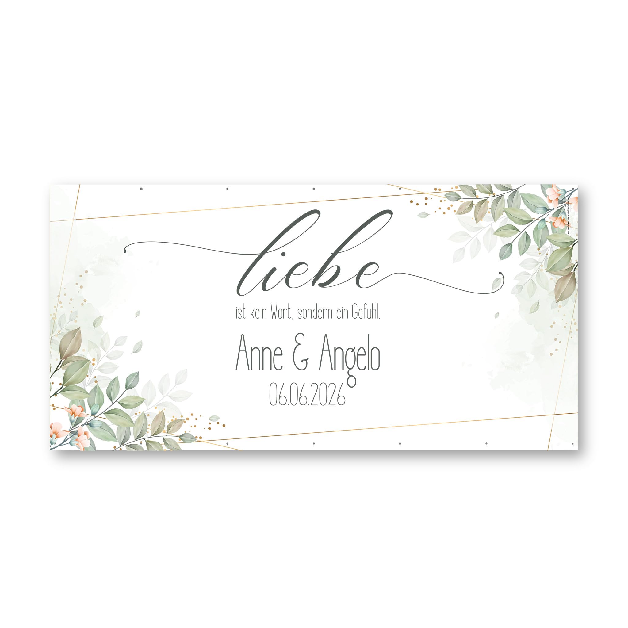 Herz & Heim® Bauzaunbanner Hochzeit personalisiert mit Namen & Datum – XXL Hochzeitsbanner für Außenbereich – Banner wetterfest als Hochzeitsdeko für Garten & Location