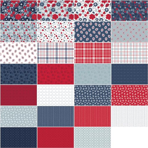 Riley Blake Designs 5-14440-42 Dani Mogstad American Beauty 5 Inch Stacker 42 5-Inch Squares Charm Pack Riley Blake Designs 5-14440-42 thumb #1