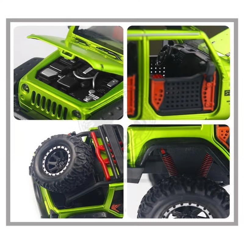 Image of Metal Car Toy for Kids - 1:24 Scale 4x4 Alloy Diecast for Boys | Openable Doors, Light & Engine Sound, High Speed Pull Back Action | Realistic Collectible Car