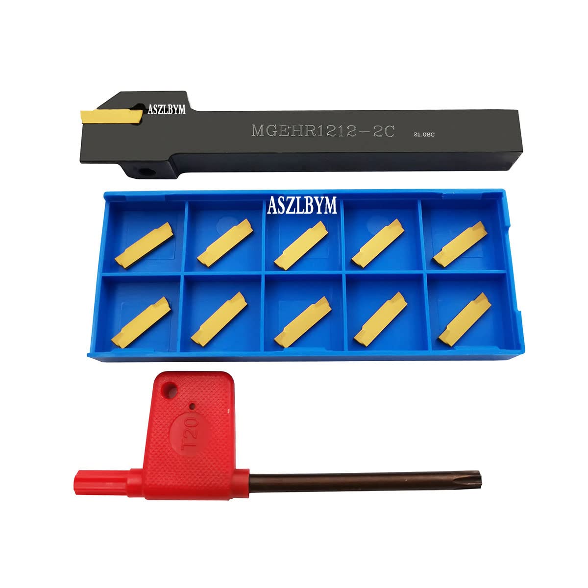 Lathe Grooving Tool Holder Grooving Cut-Off Tool Holder MGEHR1212-2 With 11pcs MGMN200-G Indexable Carbide Grooving Inserts — Amazon image 2
