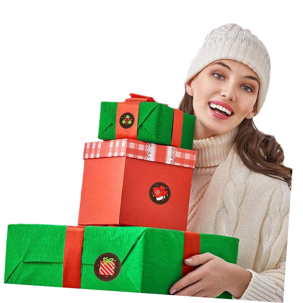 10rotoli Adesivi Natalizi Per Regali Etichette Decorative Autoaderenti Con Motivi Cartooneschi Per Confezionamento Feste e Attività Creative