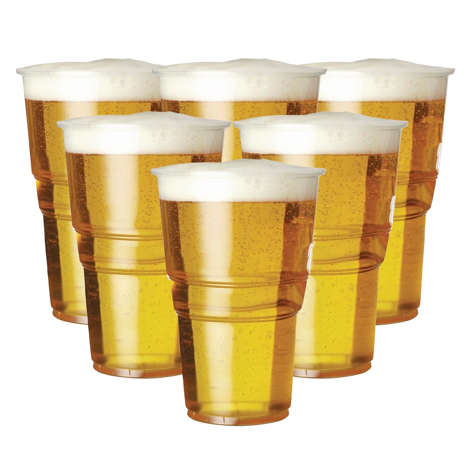 ECONX 200 X Heavy Duty Clear Plastic Full Pint Glasses 660ml BPA-Free Recyclable -CE Marked - 20oz Strong Disposable Beer Glasses Tumblers Ideal for Events and Parties BBQs Drinking Cups