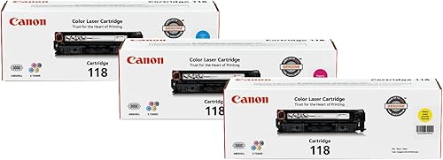 Canon Paquete de tóner original 118 2660B015 paquete de 3 1 cada uno cian magenta amarillo para Canon Color imageCLASS MF8350Cdn MF8380Cdw MF8580Cdw