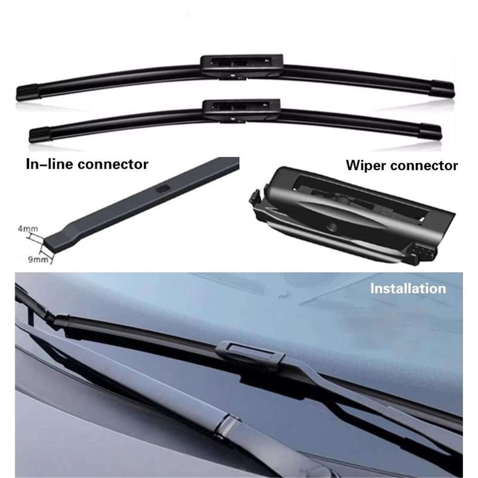 Escobillas limpiaparabrisas delanteras y traseras accesorios parabrisas ventanas de para Renault para Captur para Kaptur 2013-2016 Limpiaparabrisas