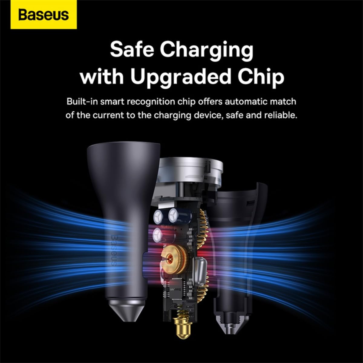 Baseus Car Charger Golden Contactor Pro C+C+U 65W Dark Gray (CGJP010013)