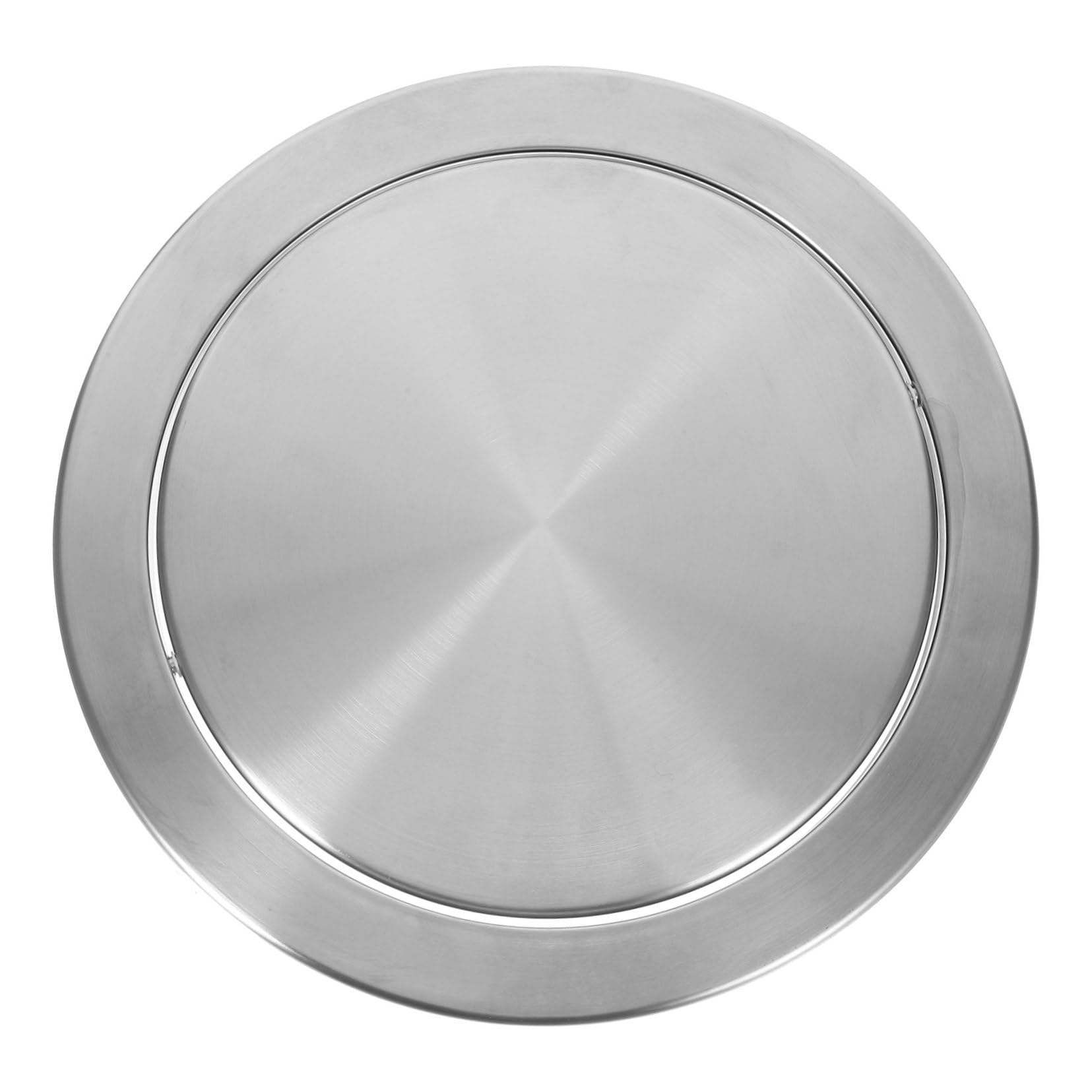 Cabilock Stainless Steel Countertop Trash Can Lid Space Saving Flush Mount Design Fits Openings for Kitchen Bathroom Use Sleek Easy to Install