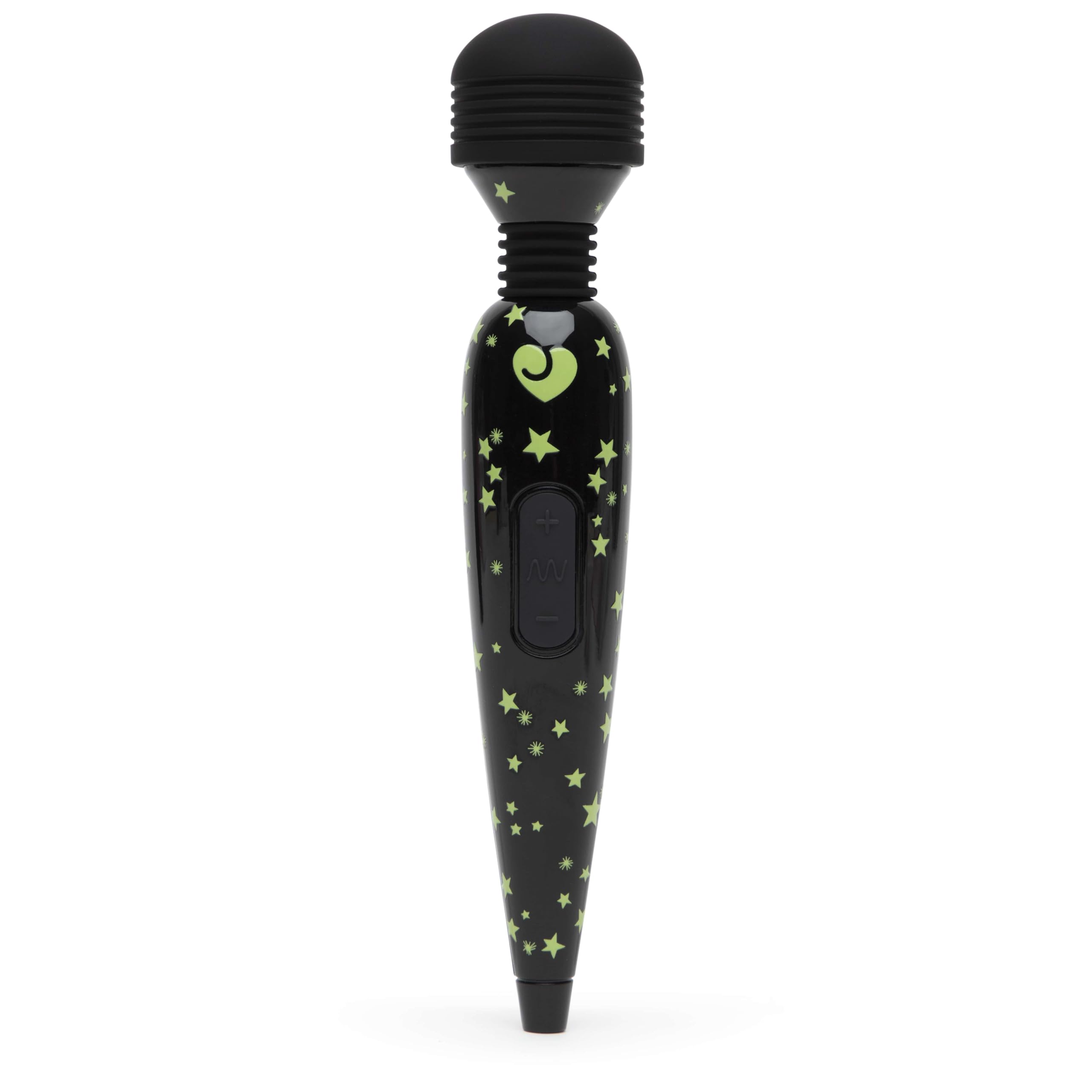 Lovehoney Deluxe Rechargeable Mini Massage Wand with Ergonomic Handle - Rechargeable - Glow in The Dark