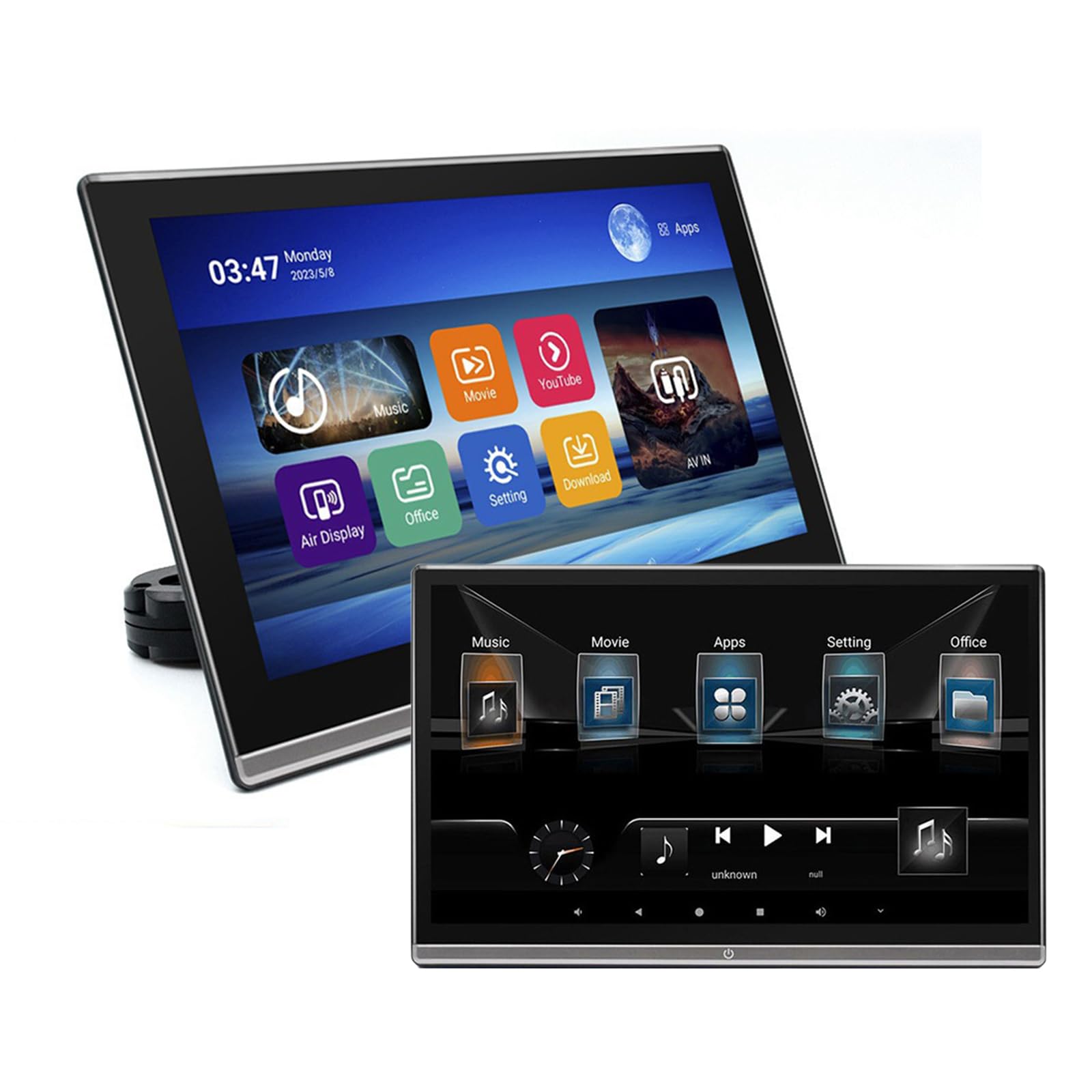 Pantalla para reposacabezas de coche Android 11 de 13.3 pulgadas con 4GB+64GB y HDMI 8