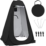IBVIVIC Pop Up Camping Shower Tent, Privacy Shower Tent, Portable Camping Tent, Spacious Privacy Shelters Camp with Portable Carrying Bag - Black