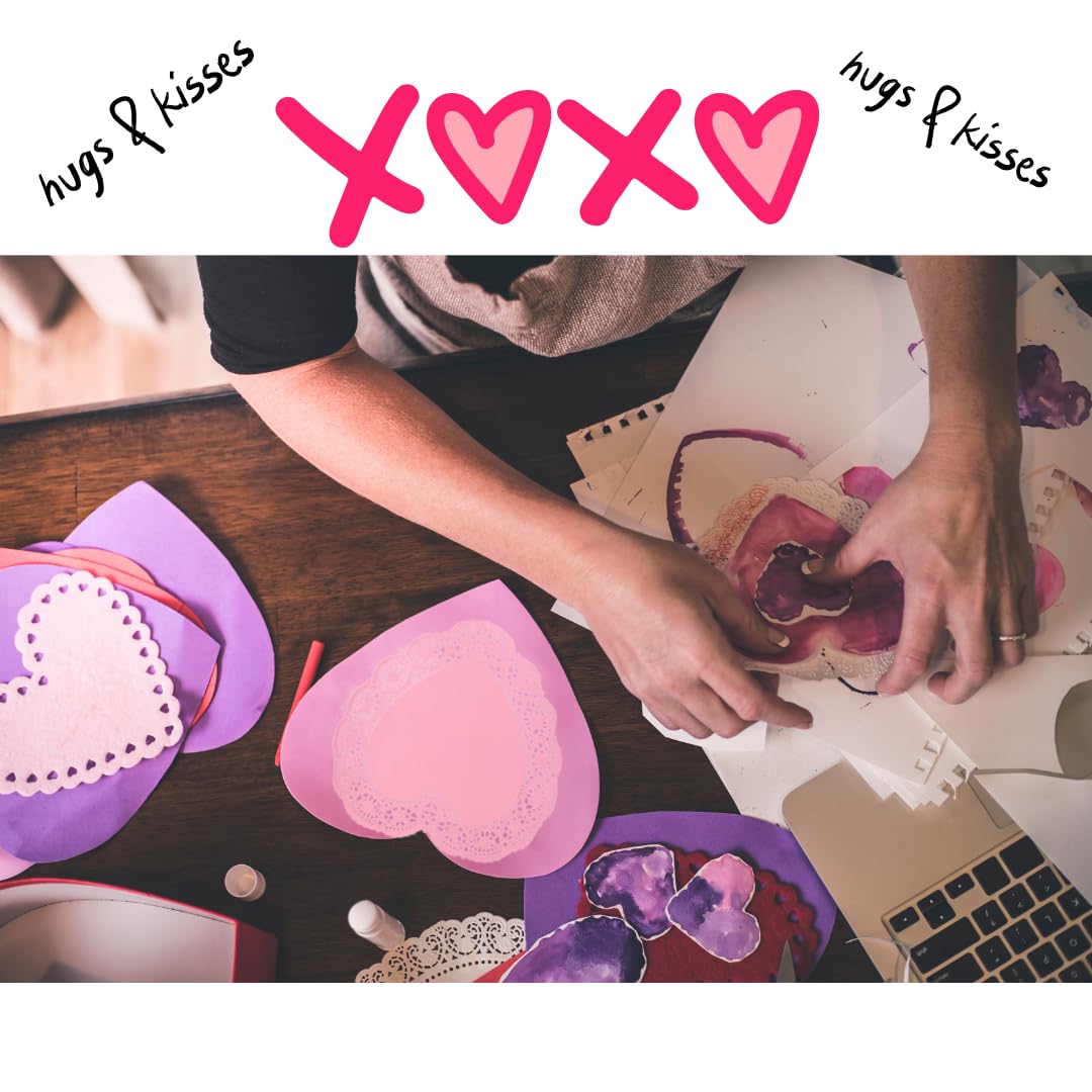 (2) Pack Bundle Pink Red Heart Shaped Valentine's Day 10 Inch Paper Doilies Romantic Decor Parties Events Crafts Gifts Celebrations Office School Kitchen