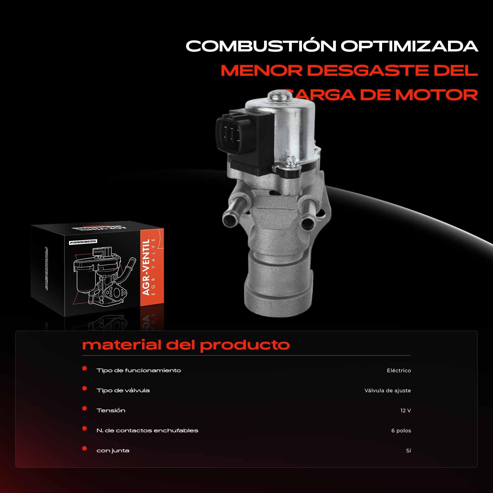 Frankberg Válvula EGR de 6 Polos 2562027090 | Compatible con: Urbanización C.o.r.o.l.l.a E12, A.v.e.n.s.i.s T25, C.o.r.o.l.l.a E12, C.o.r.o.l.l.a Sedán E12