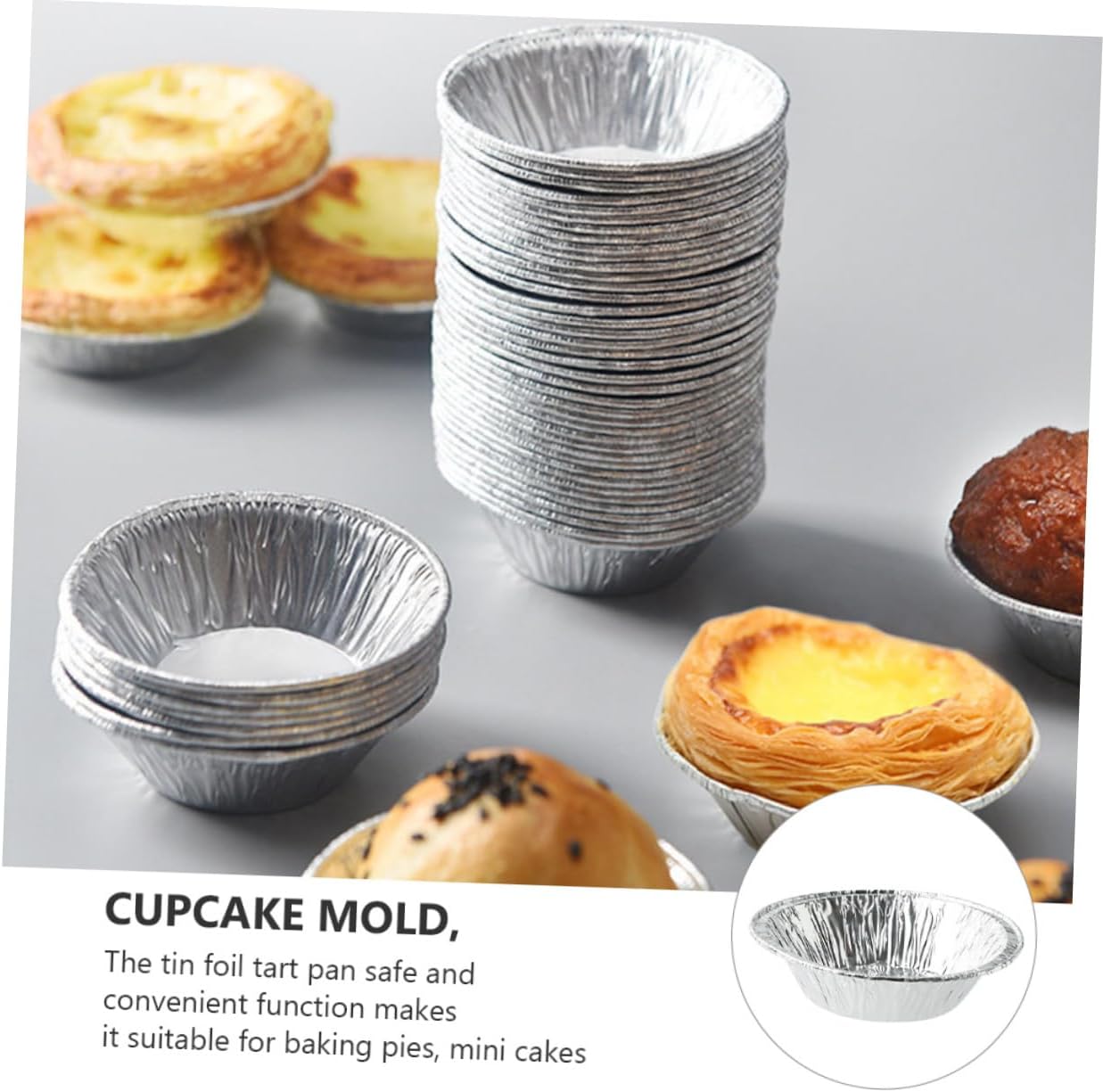 Egg Tart Molds Tray for Baking Mini Tart Pans Quality Tinfoil Material