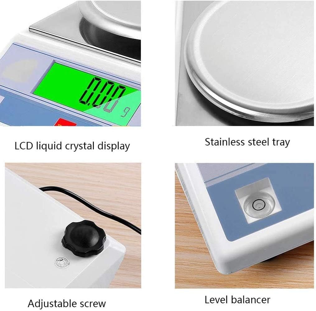 Balanza analítica Digital, Balanza electrónica de Alta precisión, Báscula Digital de precisión de 0,01 g con Parabrisas, conversión de 13 Unidades, para Laboratorio, Farmacia (2kg/0.01g)