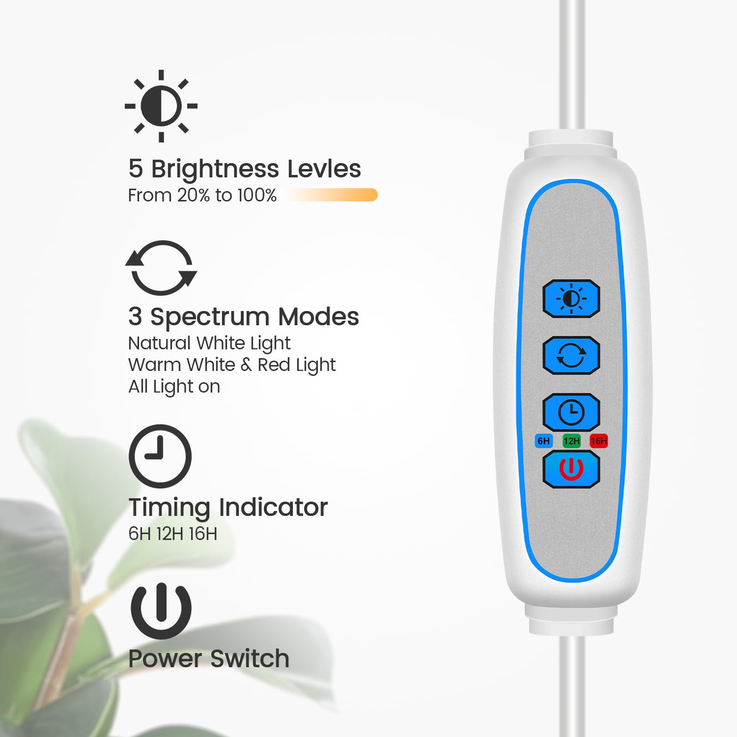 Garpsen Lampe de culture LED à double tête pour plantes d'intérieur avec support, 5 niveaux d'intensité variable avec minuterie 6/12/16H, 3 modes de couleur, 168 LED et hauteur réglable de 167"