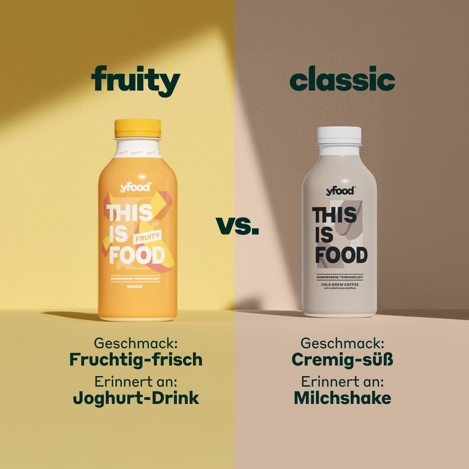 yfood Trinkmahlzeit Fruity Mango - 12 x 500 ml für unterwegs & stressige Tage - vollwertig & ready-to-drink mit 27 g Protein, Vitaminen und Mineralstoffen - inkl. 3 € Pfand