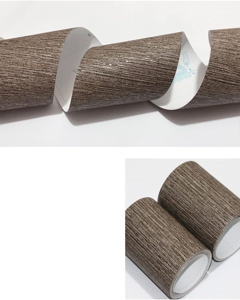 Peel and Stick Wallpaper Borders Self-Adhesive for Bathroom Wall Border Sticker Home Ceiling Decorative Border for Living Room Kitchen Brown Line 25cm X 500cm