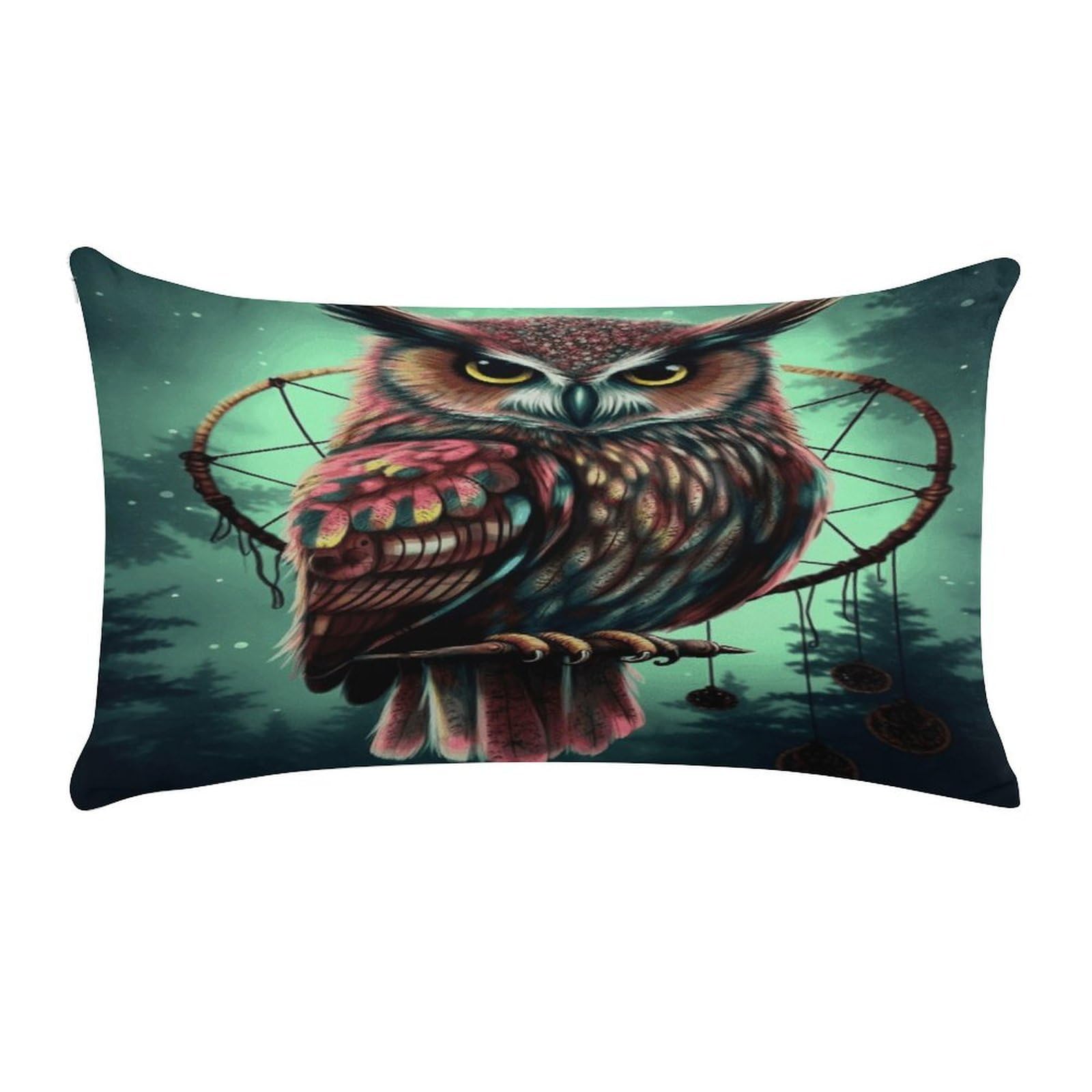 VstaDank Owl Pillow Cover Pillowcase for All Seasons Short Plush Body Pillow Case Soft Cozy Fuzzy Lumbar Long Pillow Cover for Bed Sofa Bench 20 X 12 Inches
