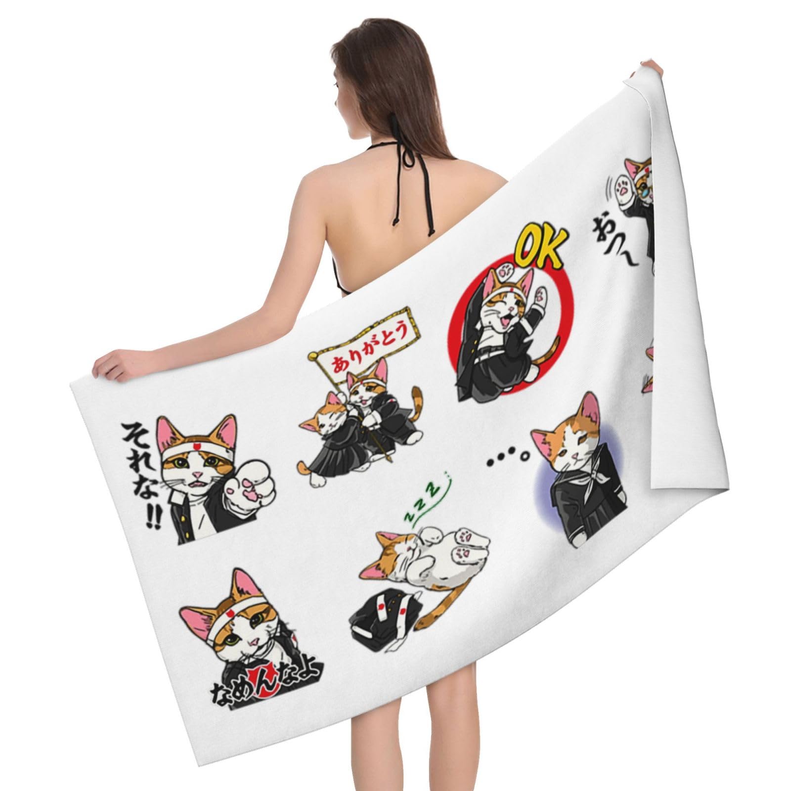 黒*猫様 鐘嵐珠 タオル シークレット 萌えタオル バスタオル ブランケット Amazon｜なめ猫 バスタオル ビーチタオル マイクロファイバー 人気