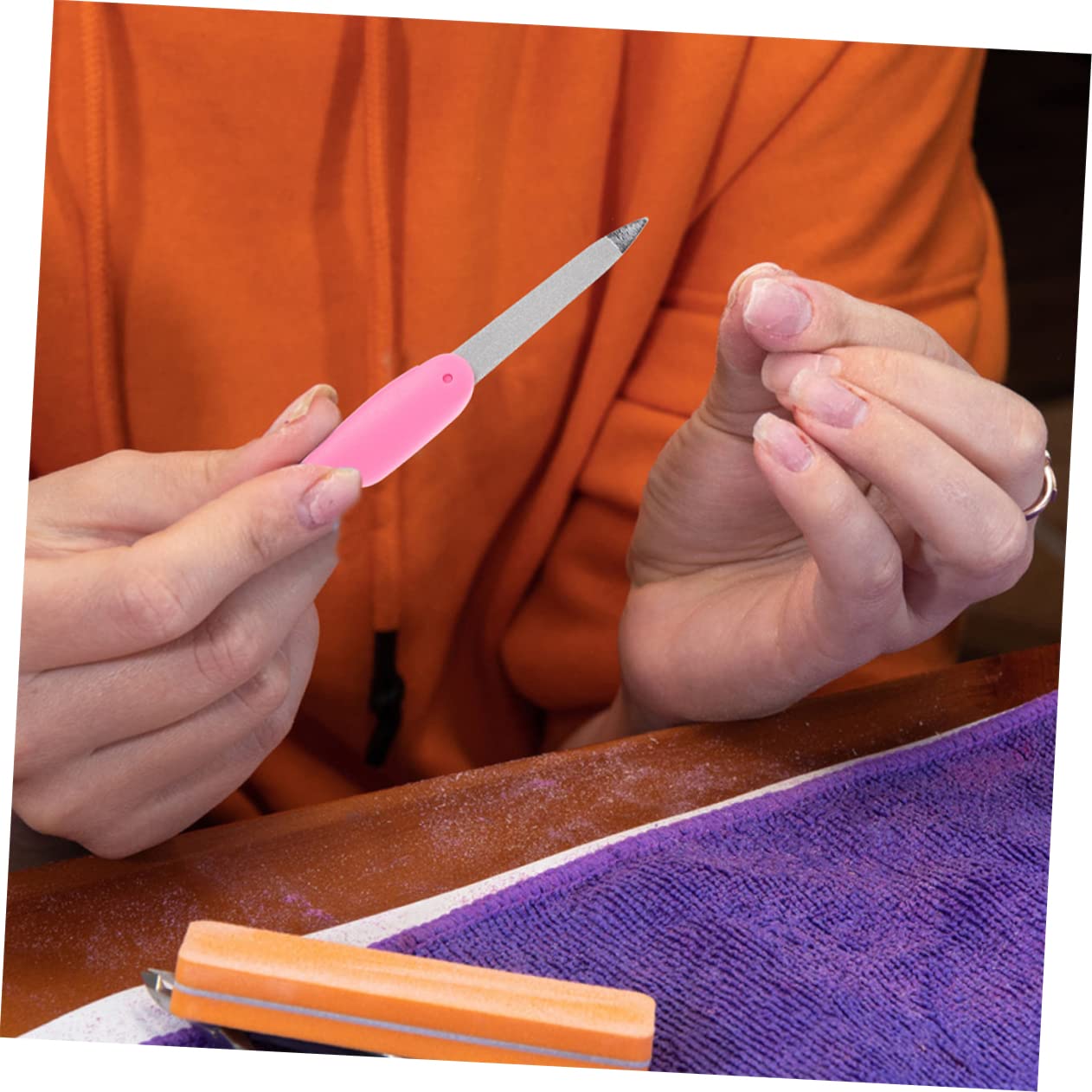 8 Stück Faltbare Metall Nagelfeilen Wiederverwendbar für Naturnägel und Maniküre Kompakt Rosa zur Nagelfeile Polieren