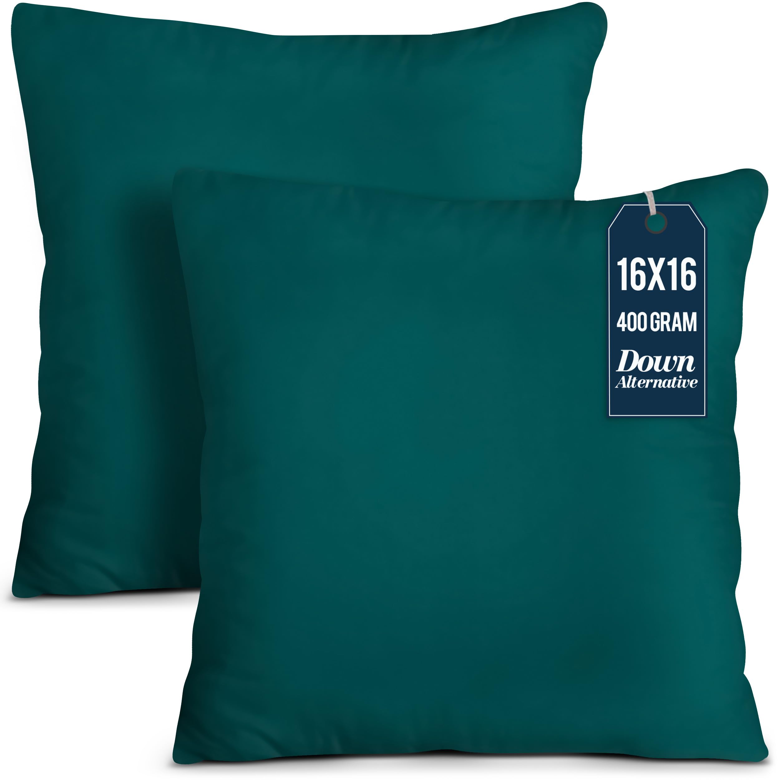 Utopia Bedding Throw Pillows Insert (Pack of 2, Dark Teal) - 16 x 16 Inches Bed and Couch Pillows - Indoor Decorative Pillow