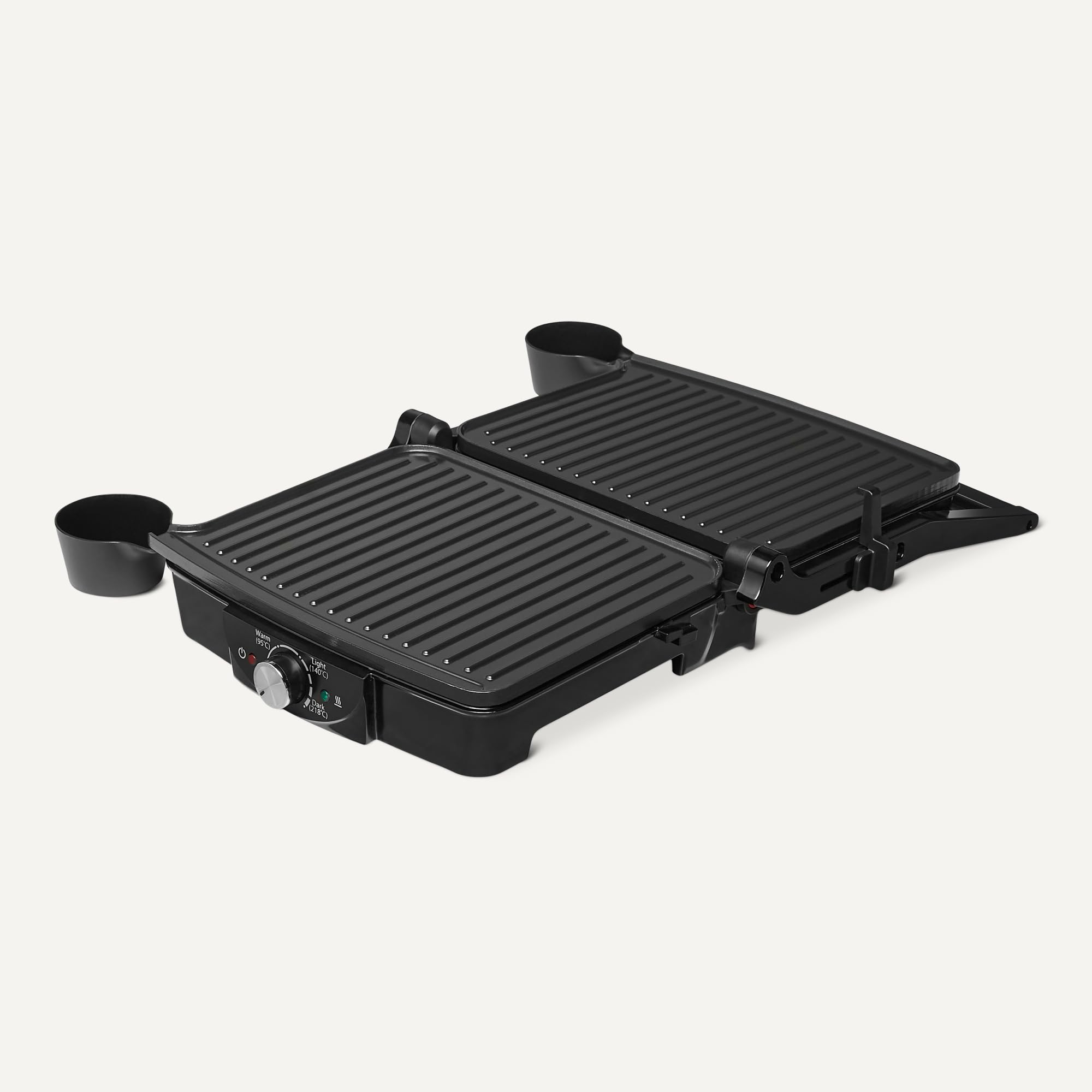 Amazon Basics Gril électrique avec réglage de la température et plaques antiadhésives, 2 000 W, noir