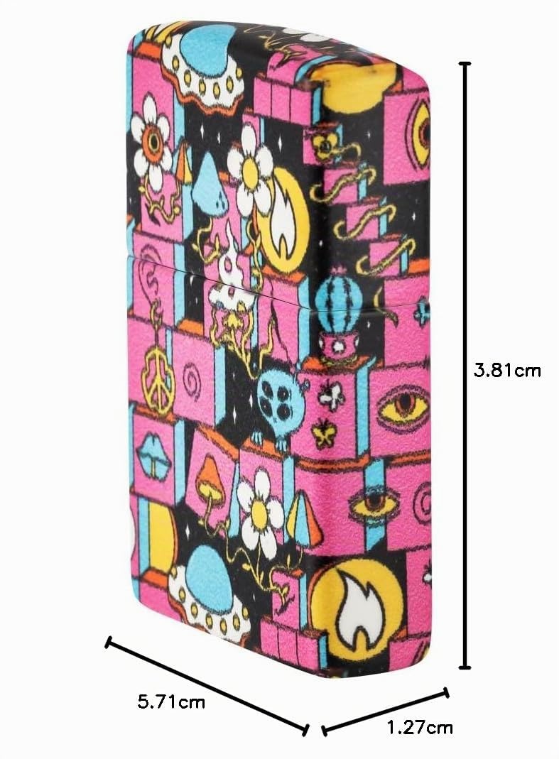 Zippo Sturmfeuerzeug - Abstract Design - 540 Color Druck, Glow-in-The-Dark - Nachfüllbar - Wiederverwendbar - Windfestes Design - Geschenkbox - Made in USA