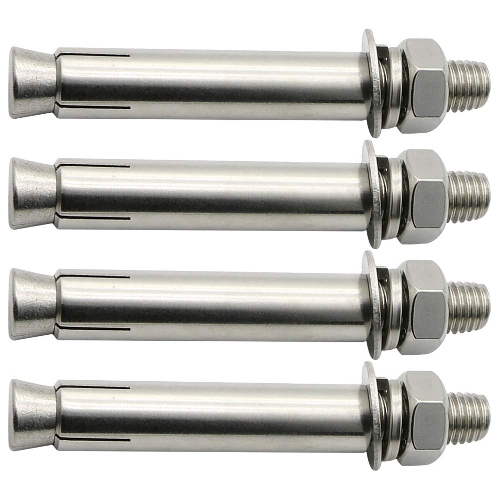 Spreizdübel, Ankerbolzen, Dehnschraube Ankerbolzen 304 Edelstahl M8 x (50-200mm) Silber 4er Pack