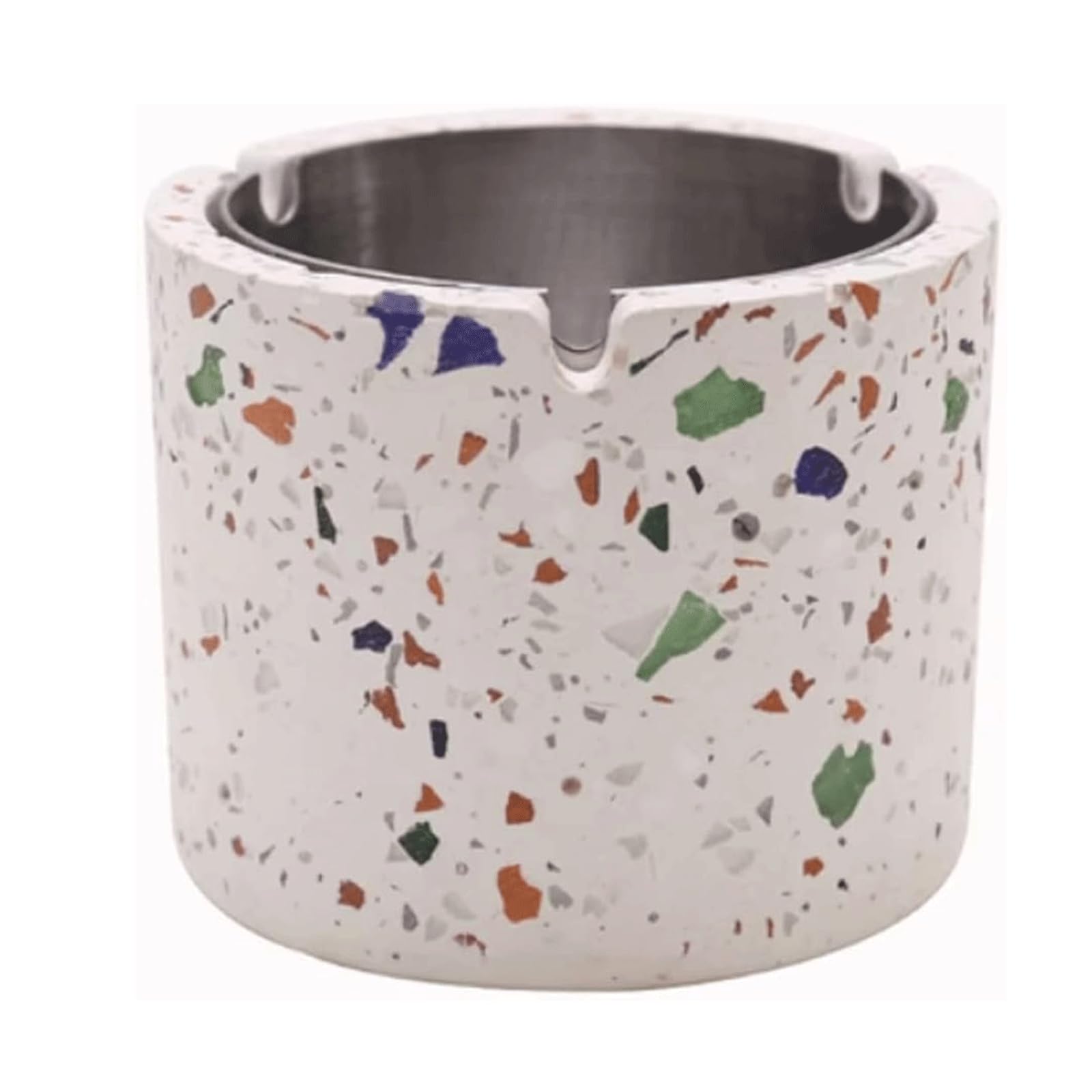 Ashtray Terrazzo Cement Ash Tray Removable Stainless Steel Liner Ashtrays Creative Personalized Ash Tray Sets Indoor Ashtray