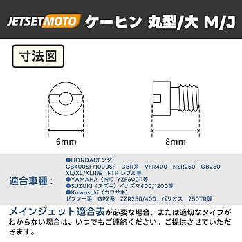 Amazon | メインジェット ケーヒン 丸型/大 M/J (6×8