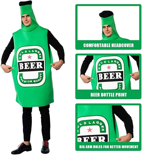 Miniatura 4 de EraSpooky - Disfraz de botella para hombre, disfraz de mascota del Oktoberfest, disfraz divertido de Halloween, disfraz divertido de comida divertida