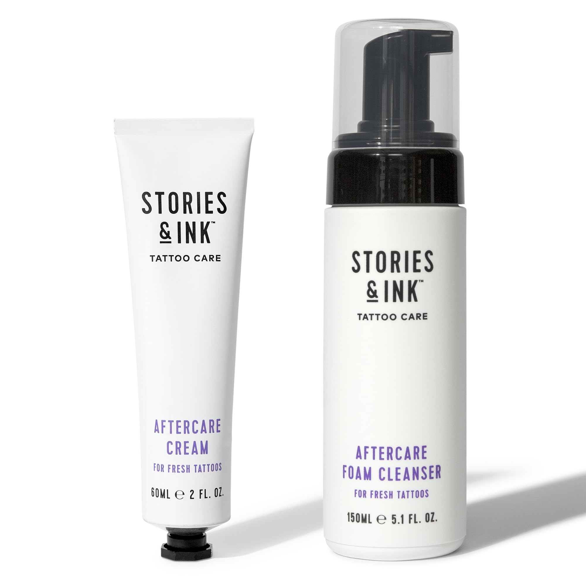 Tattoo Aftercare Duo - 2-Step Routine for Fresh Tattoos, Contains: Cream & Foam Cleanser