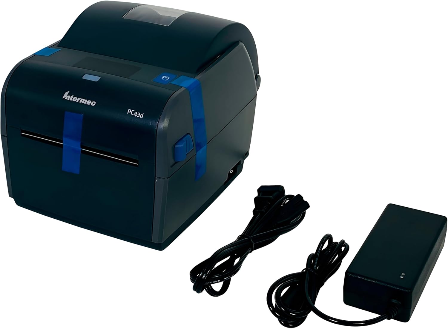 Tekswamp Intermec PC43d Direct Thermal Desktop Barcode Label Printer Network USB LAN Ethernet, Bundle with Power Supply