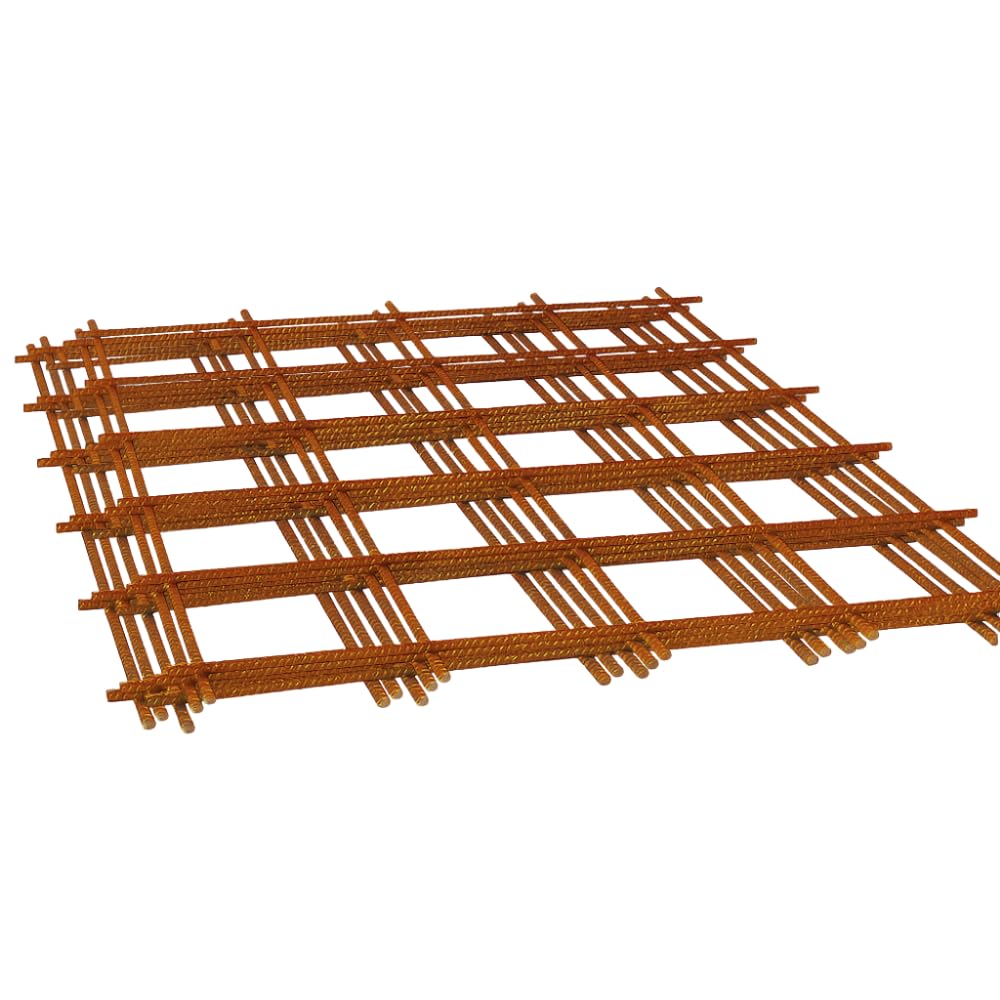 FORTUNATO Set Rete Elettrosaldata Edilizia Filo Ferro Grezzo Ø 5 mm Maglia Regolare 20x20 cm Foglio 1,5x1 m (5 fogli)