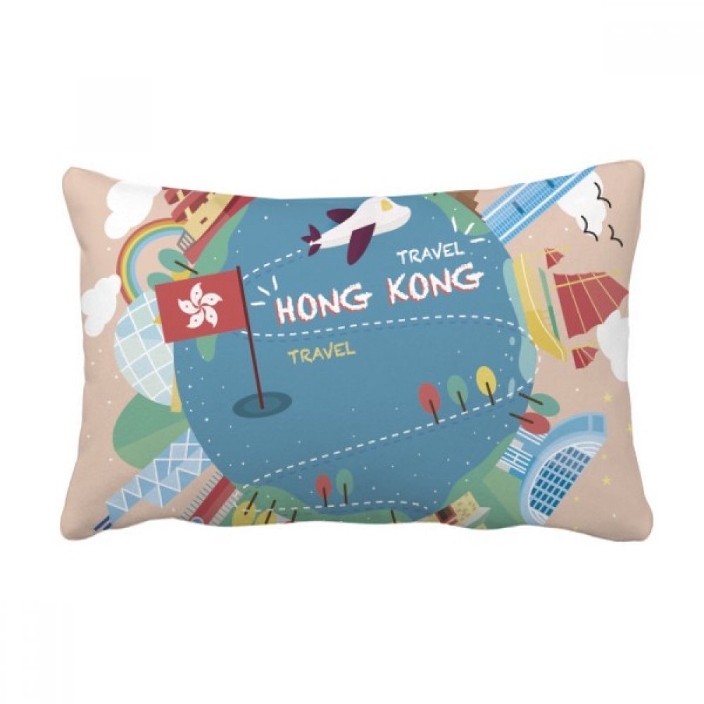 Coussin lombaire Hong Kong multicolore de 40x60 cm aux finitions soignées