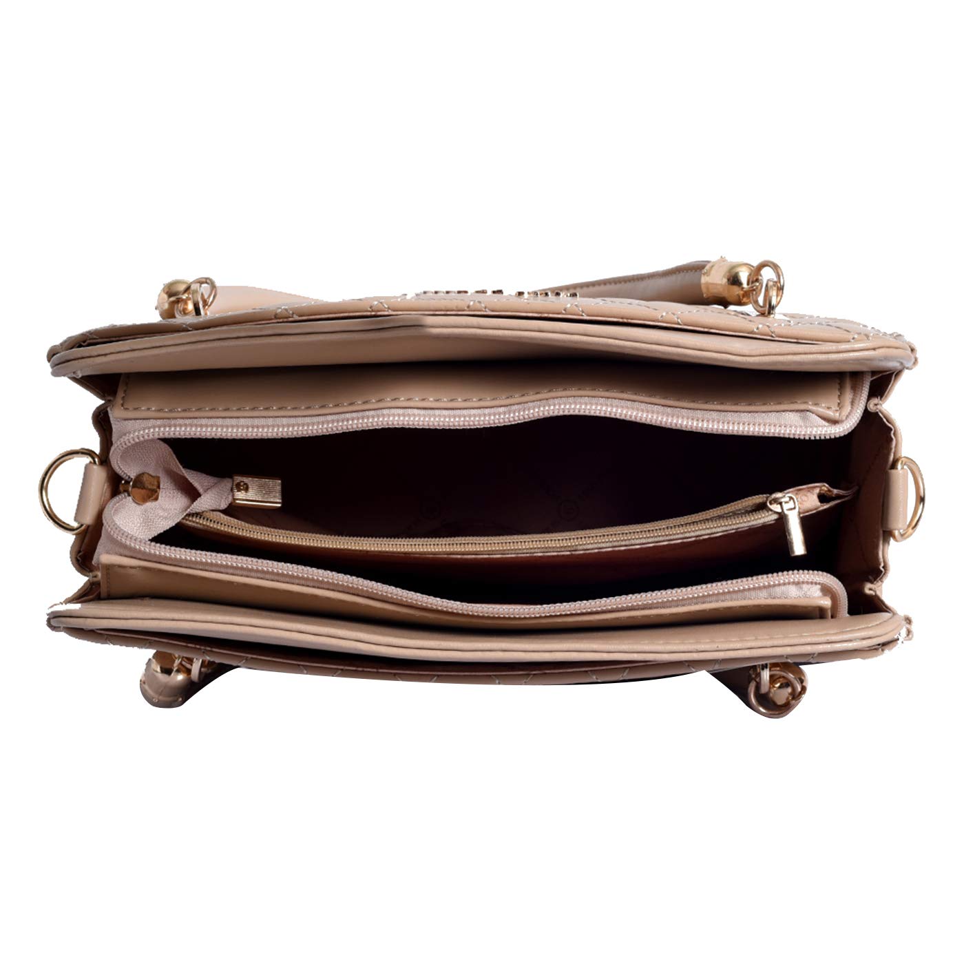 Lino Perros Women's Faux Leather Handbag (Beige) 2