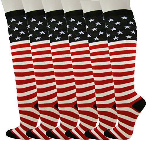 Image of SocksKnee Women Multi-Pack Colorful Variety Design Assorted Activewear Knee-High Stocking Socks, 9-11