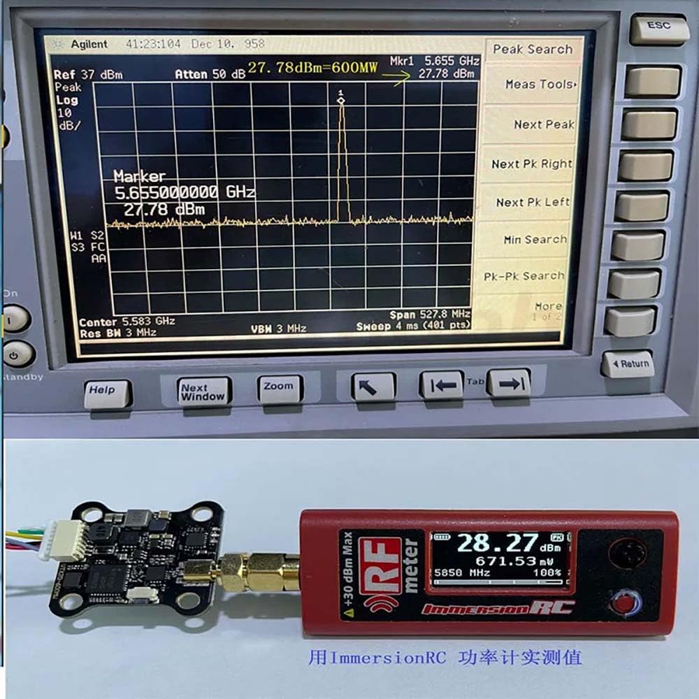 VTX20-600 40CH 20X20mm PitMode 25-600mW Regolabile VTX 7-26V per JHEMCU VTX RC FPV Racing Freestyle Droni
