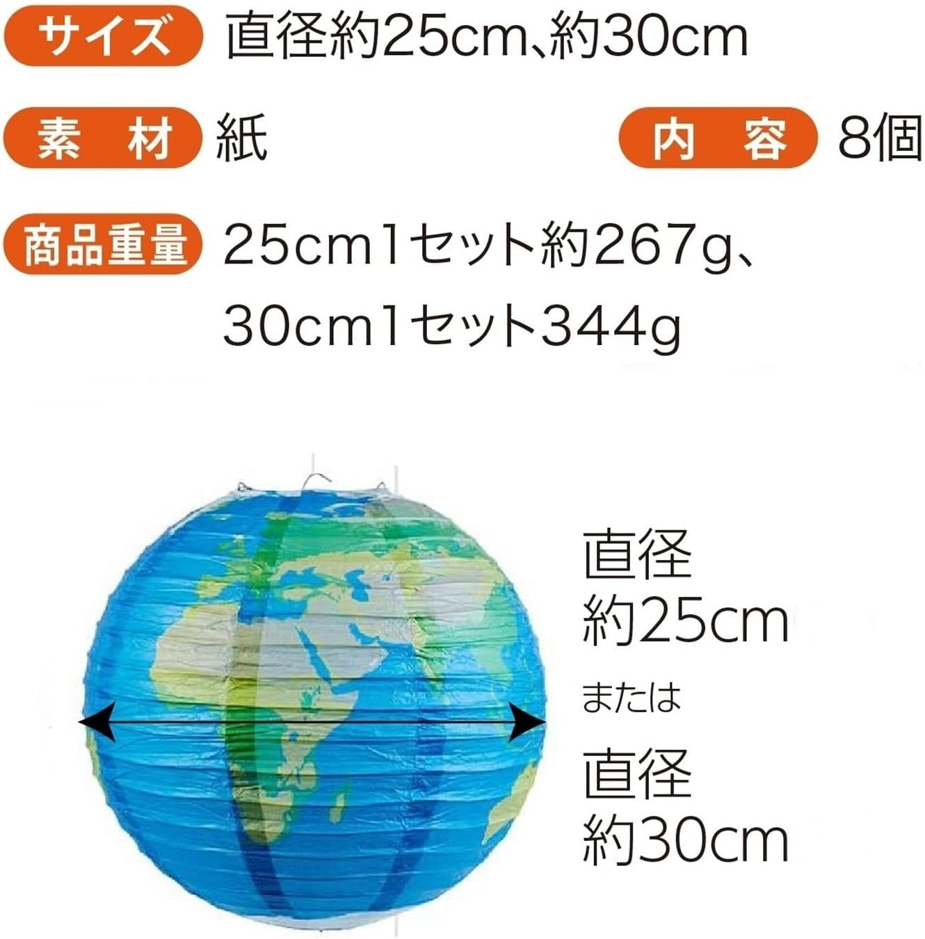 Planet Lanterns Space Ceiling Decoration Set of 8 Solar System Paper Lanterns Birthday 11.8 inches (30 cm)