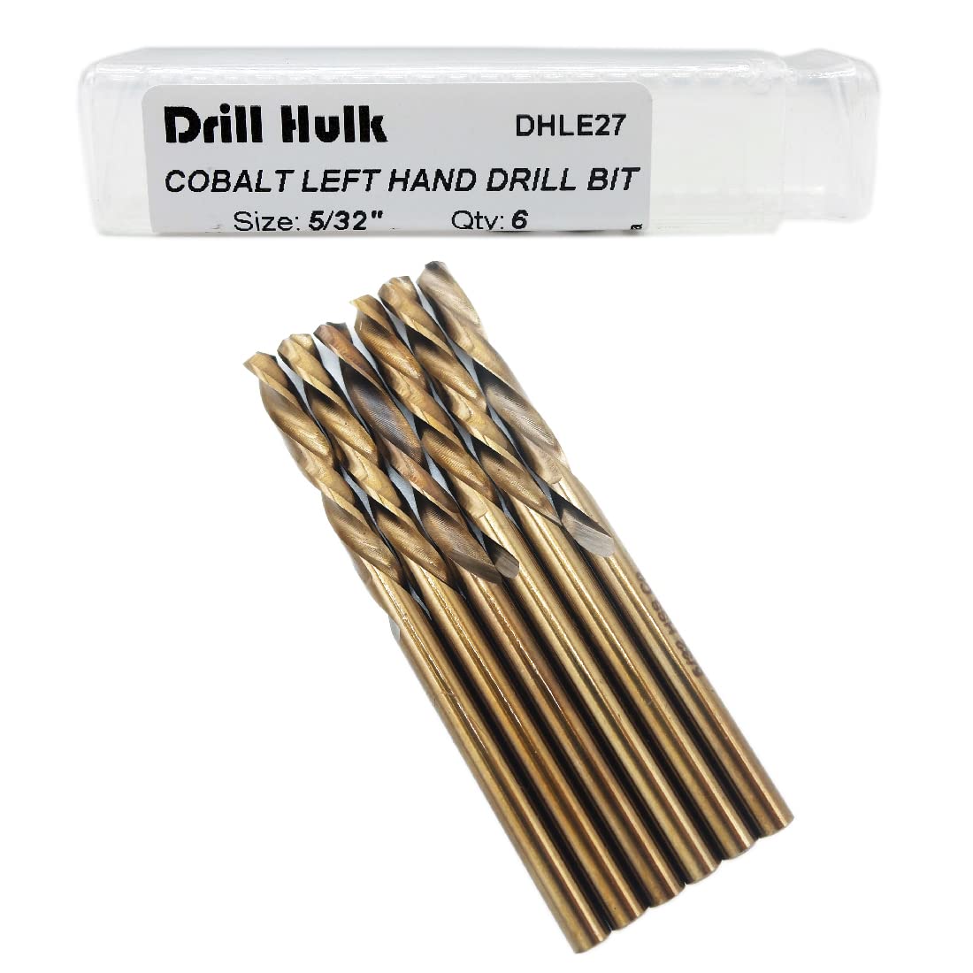 Broca de mano izquierda M35 de acero cobalto de 5/32 pulgadas para quitar pernos y tornillos dañados, paquete de 6