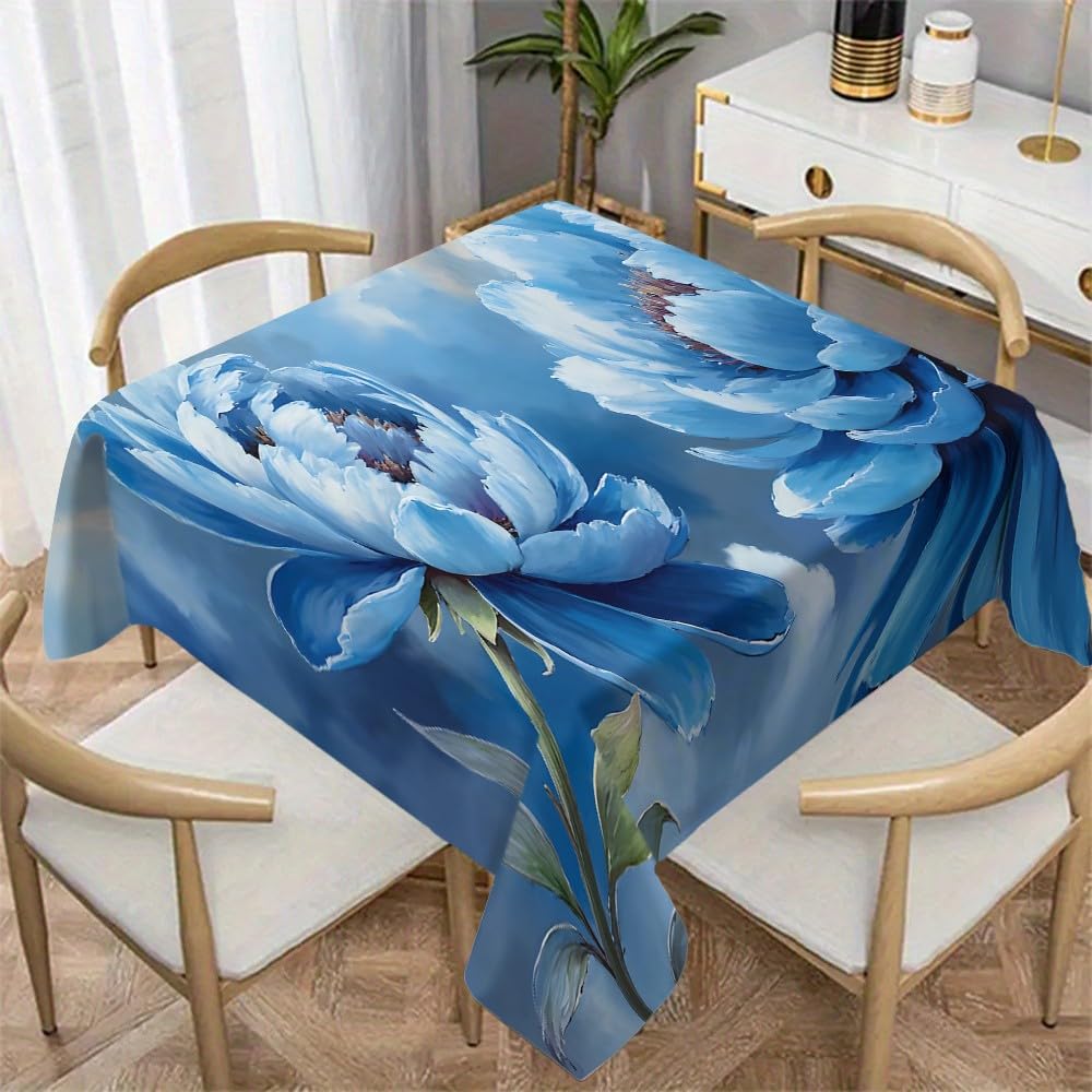 Nappe de table aquarelle pivoine pour repas de famille et décoration de table de salon carrée