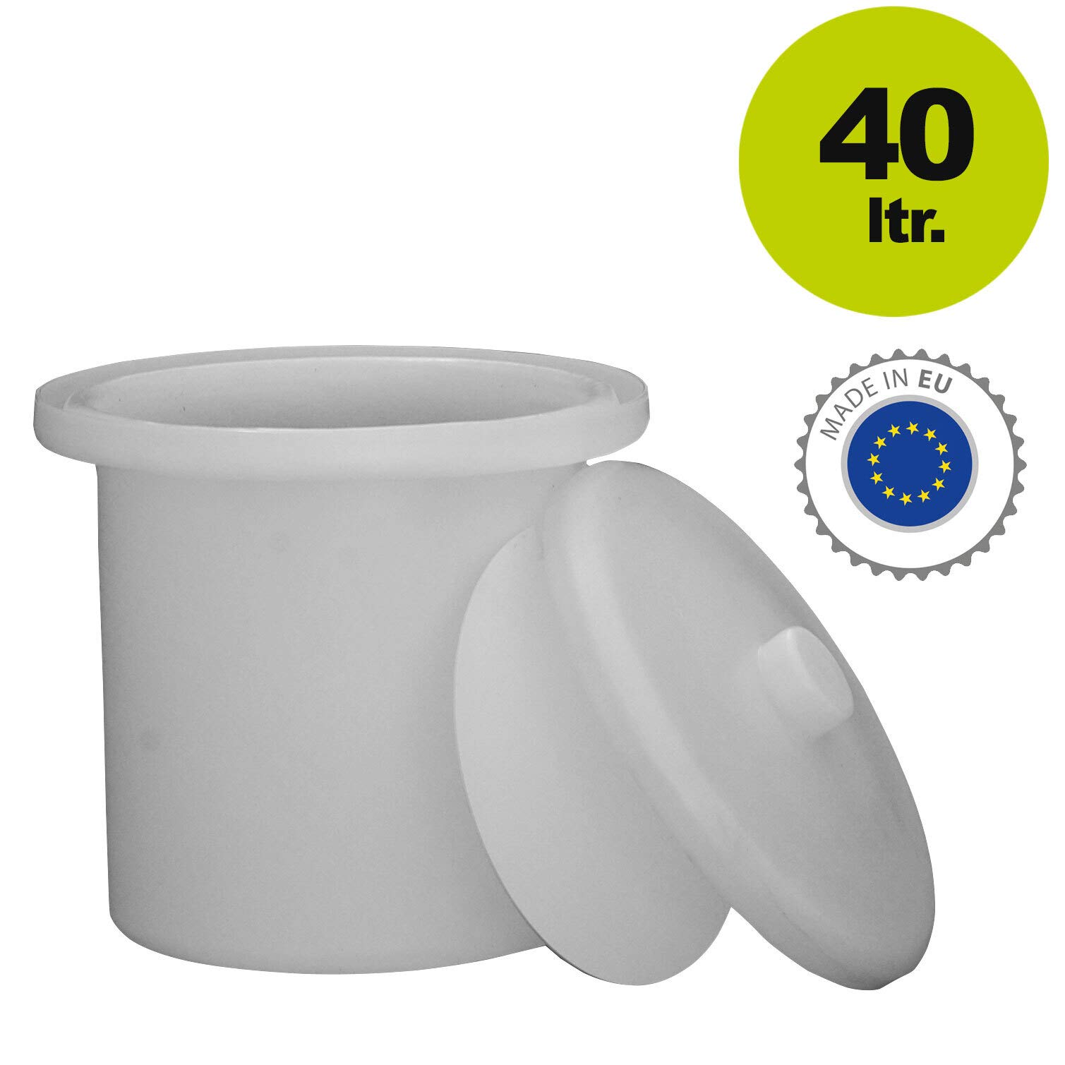Fischer Kellereitechnik 40 Liter Sauerkraut-Fass/Sauerteig-Bottich: Gär-Behälter/Surfass mit hermetischem Wasserrand für Sauerkraut Herstellung oder Fermentierung von Teig